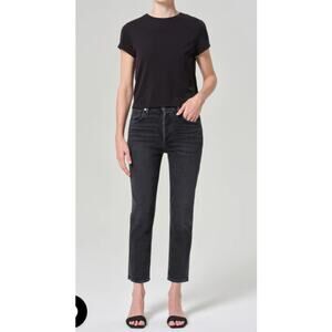 Agolde Riley High Rise Straight Crop In Panoramic 28